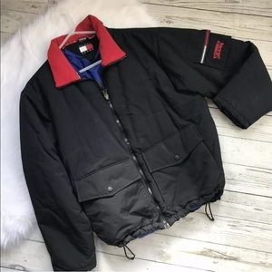 Vintage Tommy Hilfiger Coat Puffer Black Full Zip